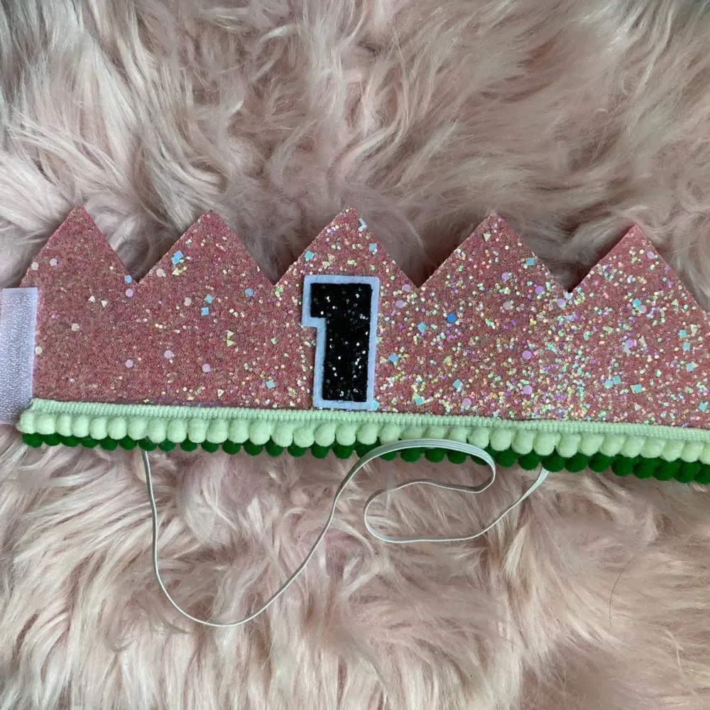 Baby Girl Watermelon “1” Crown